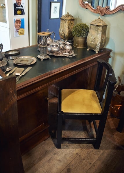 Partners Desk with leather inlay