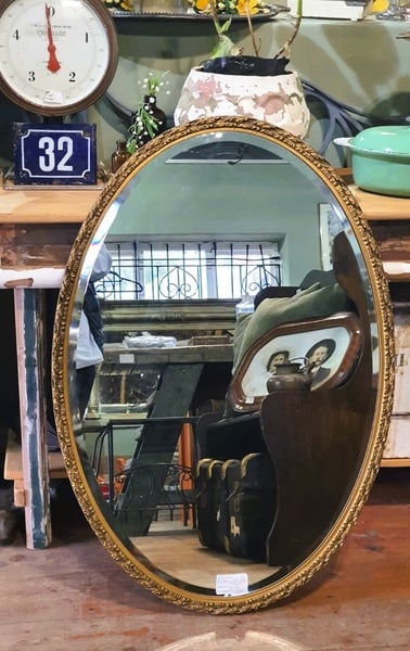 Oval Framed Mirror, large