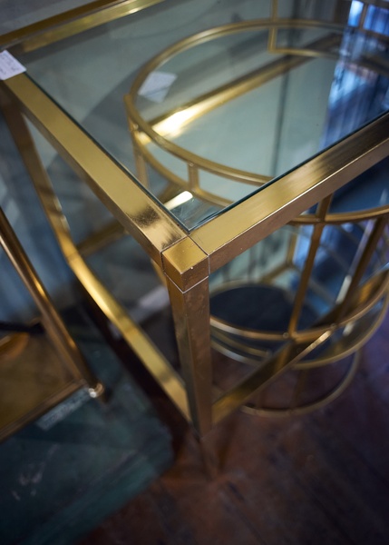 Metal and glass console table