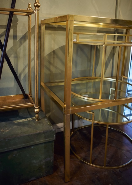 Metal and glass console table