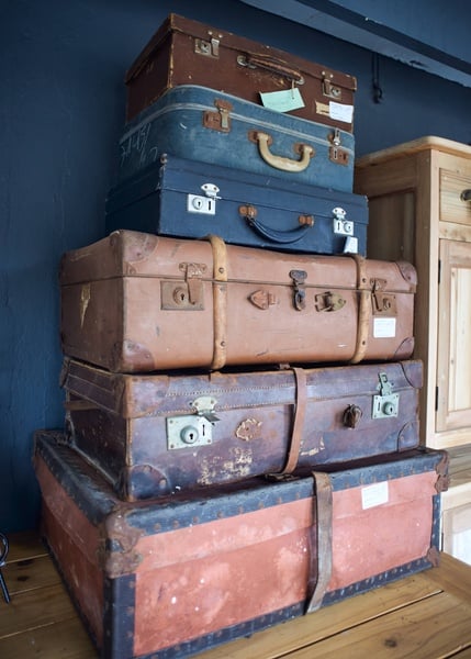 Assorted suitcases