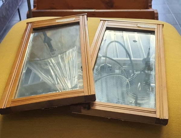 Wood Framed Bevelled Mirror