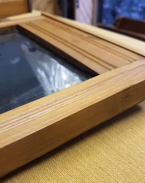 Wood Framed Bevelled Mirror