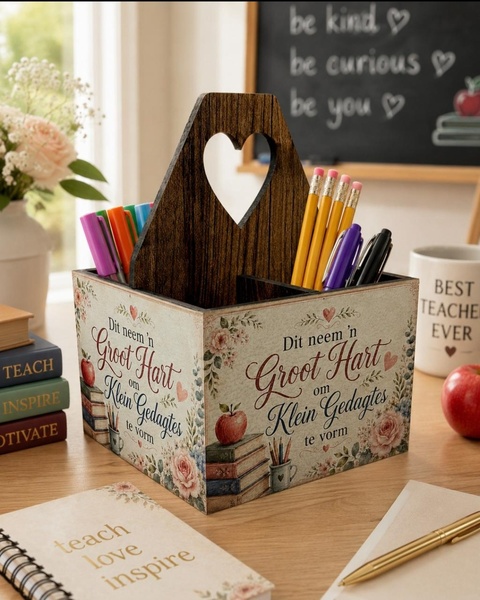 Division Pencil Holder Teacher – Dit neem ‘n groot hart