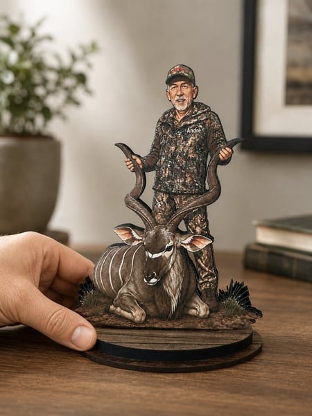 Personalized Wood Photo Cartoon Caricature Figurine