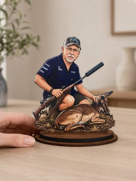 Personalized Wood Photo Cartoon Caricature Figurine