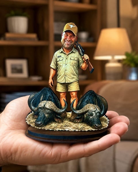 Personalized Wood Photo Cartoon Caricature Figurine