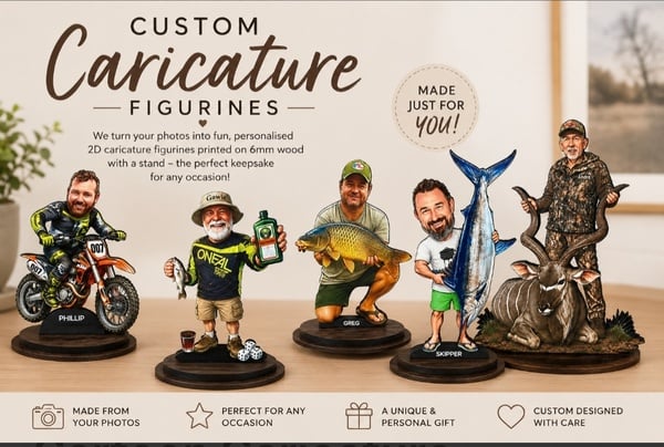 Personalized Wood Photo Cartoon Caricature Figurine