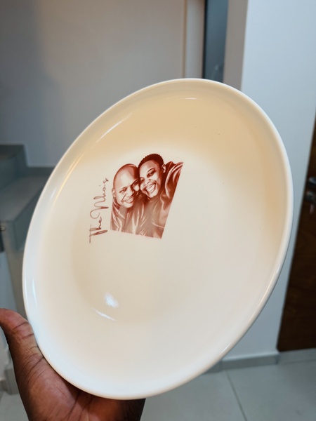 Portrait personalised dinner plate