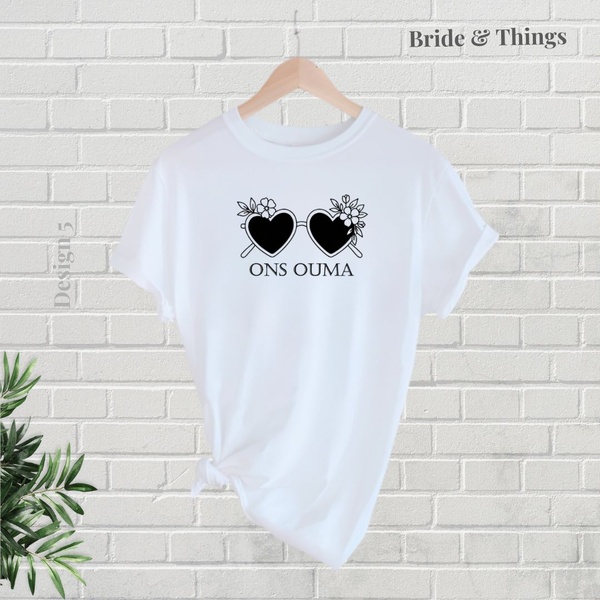 Bruid Hempie | Bruids Span T-shirt | Ouma Hempies | Bruid Blom Hempie | Bridal Party Outfits | Bruid Span Uitrusting | Sonbril Tema