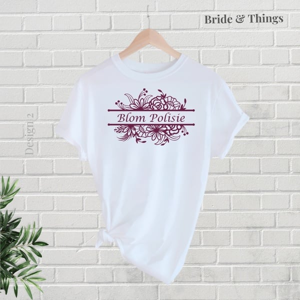Flower Girl T-shirt | Gift Idea | Flower Girl Outfit | Blom Polisie | Blommemeisie Hempie | Blommemeisie Uitrusting