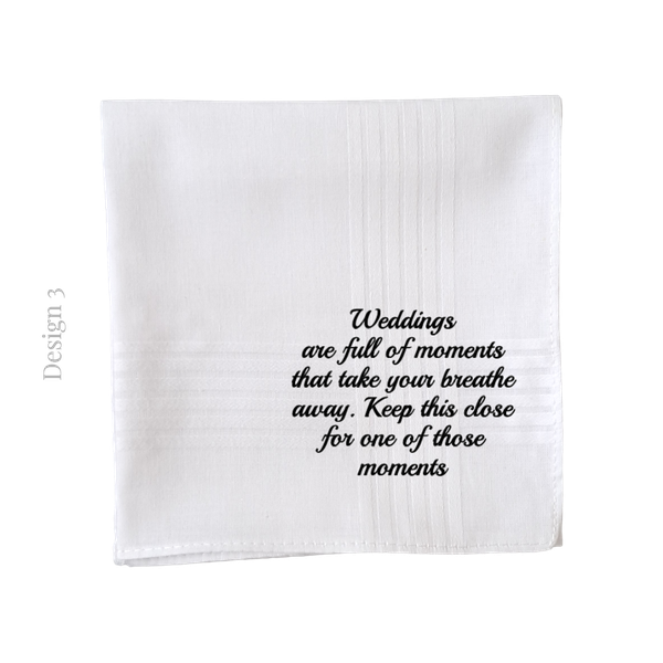 Personalised Handkerchief | Special Message Handkerchief | Groom Accessory | Father of the Bride Accessory | Gift for Dad