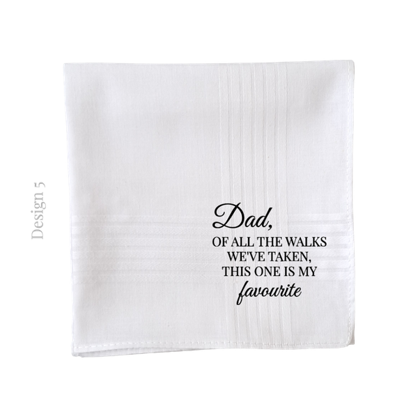 Personalised Handkerchief | Special Message Handkerchief | Groom Accessory | Father of the Bride Accessory | Gift for Dad