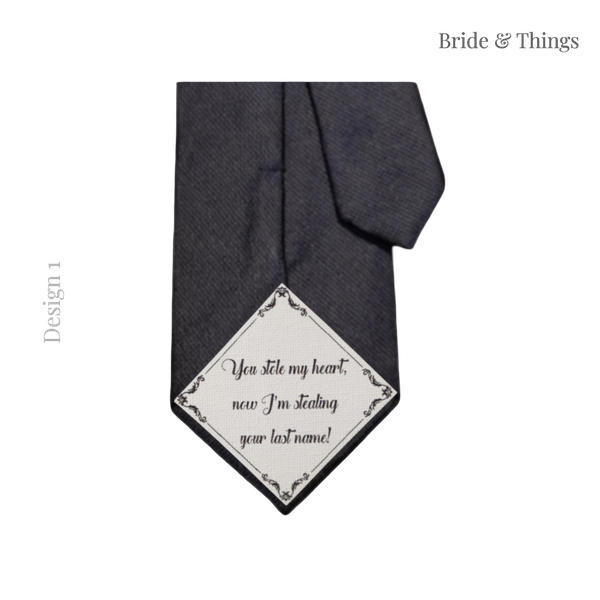 Personalised Tie Patch | Tie Accessory | Groomsman Gift | Groom Accessory