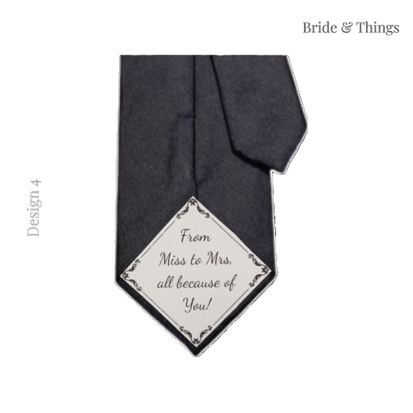 Personalised Tie Patch | Tie Accessory | Groomsman Gift } Groom Accessory