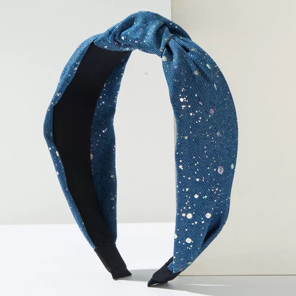 Denim Splash Knot Headband