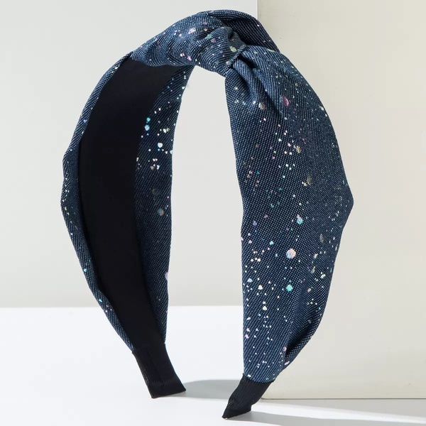 Denim Splash Knot Headband