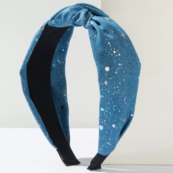 Denim Splash Knot Headband