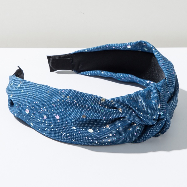 Denim Splash Knot Headband