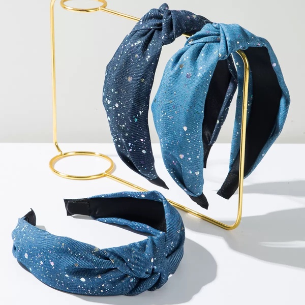 Denim Splash Knot Headband