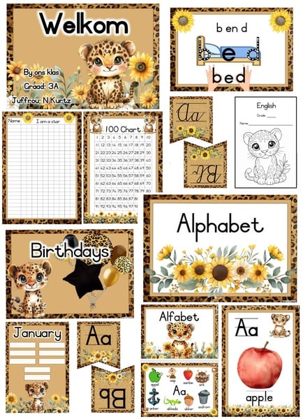 Sunflower Leopard theme -- Sonneblom Luiperd Tema