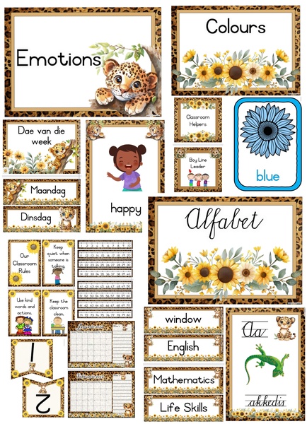 Sunflower Leopard theme -- Sonneblom Luiperd Tema