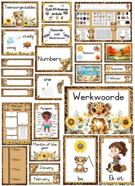 Sunflower Leopard theme -- Sonneblom Luiperd Tema