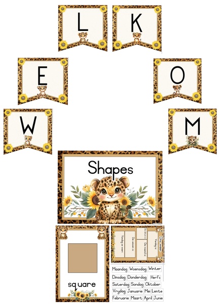 Sunflower Leopard theme -- Sonneblom Luiperd Tema