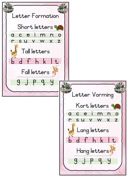 Pink Succulent Letter Formation -- Pienk Vetplant Letter Vorming