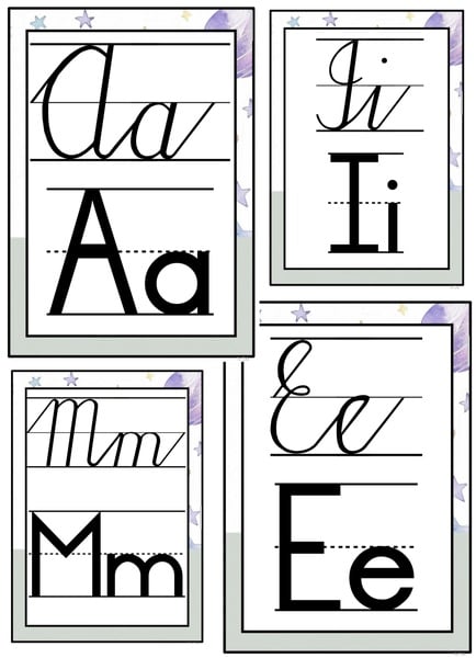Pastel Space Cursive -- Pastel Ruimte Lopende skrif