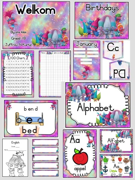 Trolls Klaskamer Pakket  -- Trolls Classroom Package