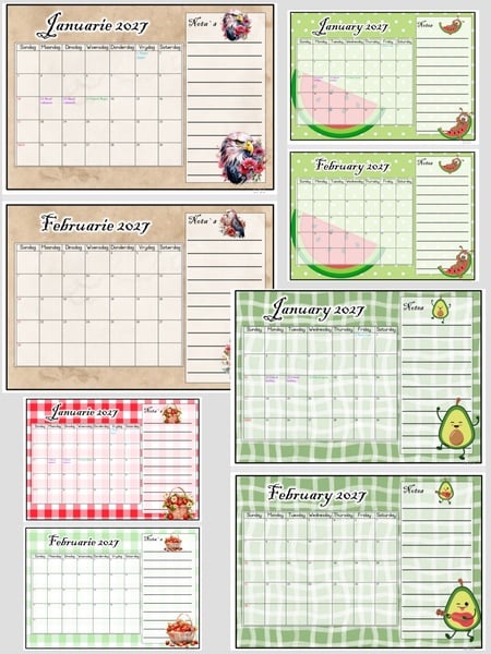 Table Calendar A3 -- Tafel Kalender