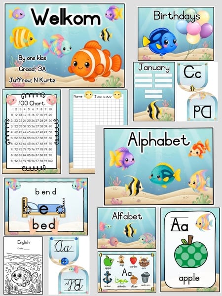 Vissie klaskamer pakket  -- Fish Classroom Package