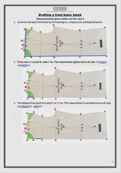 E-book - Master Bodice Pattern Making &  Sewing Techniques