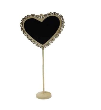 Chalkboard Table Number Stand 19cm (Heart) from R22.99 each - HM13651 ()