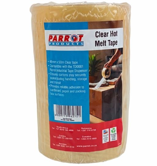 Hot Melt Packaging Tape 48mm × 50m – Clear (Pack of 3)