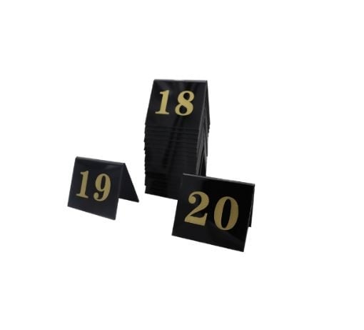 Plastic Table Numbers 1-20 (Black) Square from R599.99 - HM18043 ()