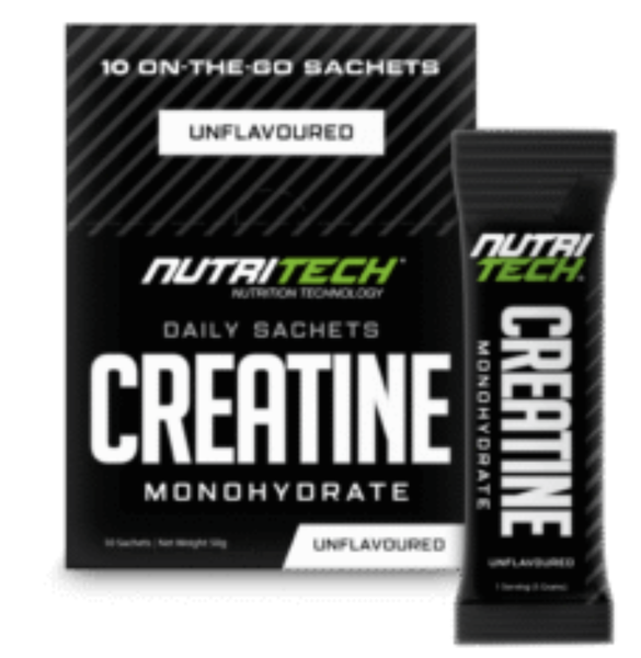 NUTRITECH Creatine Monohydrate – 10 Sachets (Unflavoured)