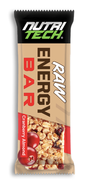 NUTRITECH Raw Energy Bar – Cranberry Almond – 12 Bars