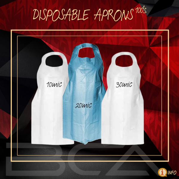DISPOSABLE PLASTIC APRON WHITE/BLUE 10mic (100pp) picture